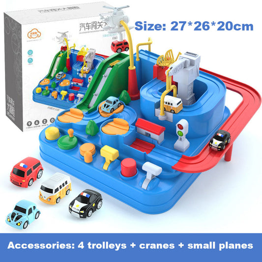 Revamp this Preschool Educational City Rescue Cartoon Car Race Track into a thrilling Big Adventure Puzzle Rail Car Coasting Magnetic Slot Set for Kids.